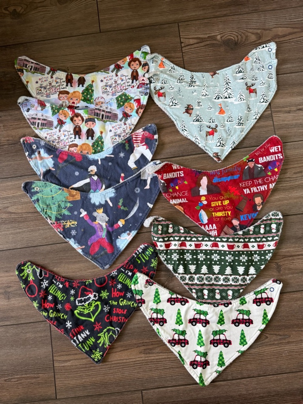 Holiday Kids Bandana Bibs Set - Multi-Color Cute Prints